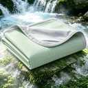 EMME Breathable Cooling Blankets for Hot Sleepers, Summer Blanket Twin/Full Size for Bed, Thin Light Throw Blanket for Couch Sofa, Cold Blankets Night Sweats Green