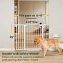 Cumbor 36" Extra Tall Baby Gate for Stairs, 30-48" Dog Gate Indoor White