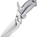DRAGON RIOT Heavy Duty Poultry Shears - A Must Have Kitchen Shears for Chicken and Meat Cutting - Dishwasher Safe and Stainless Food Kitchen Scissors for Thanksgiving (Silver)