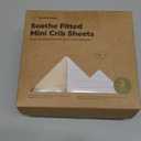 2-Pack Mini Crib Sheets Fitted - 38x26 Pack N Play Sheets for Pack and Play Mattress, Organic Cotton, Soft & Breathable Playard Bedding, Neutral Mini Toddler Bed Cover for Boys, Girls (Cameo)