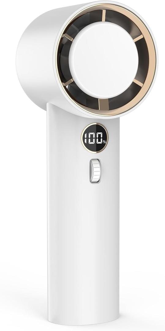 Portable Handheld Fan, Personal Turbo Fan with 1-100 Speed Adjustable, 5000mAh [15H Max Working Time] Rechargeable for Travel Outdoor, Gifts for Women Men (White)