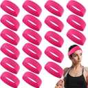 Hotop 20 Pcs Sport Stretchy Headbands for Girls Women Non Slip Soft Fabric Elastic Headband Bulk for Yoga DIY Team Gifts