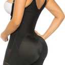 YIANNA Fajas Colombianas Shapewear for Women Tummy Control Post Surgery Compression Garment with Zipper Crotch (Black, S)