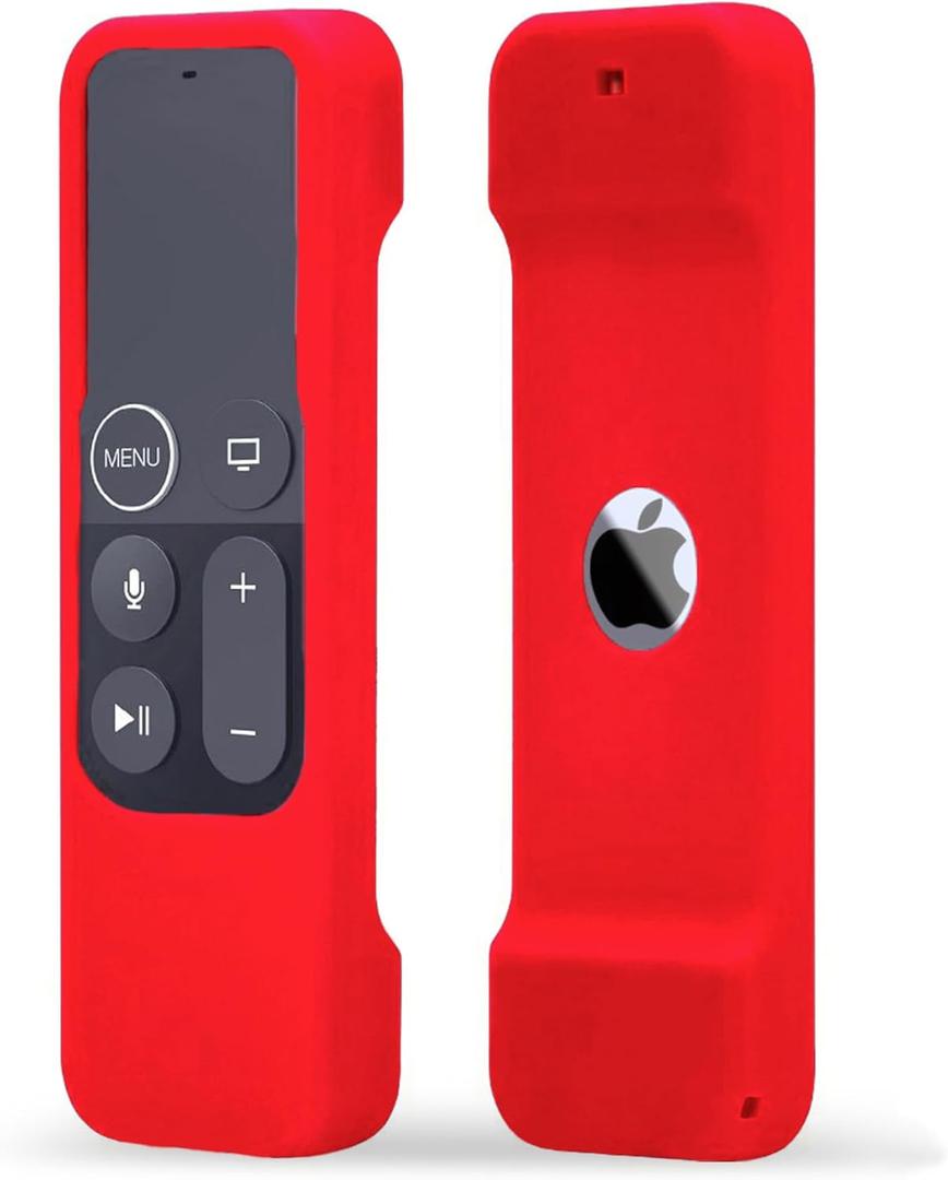 Silicone Case Compatible with Apple TV 4K/HD Siri Remote (1st Gen) - Anti-Slip Shock Proof Soft Remote Cover Case Compatible with Apple TV 4K 5th 4th Gen Siri Remote Controller - Red