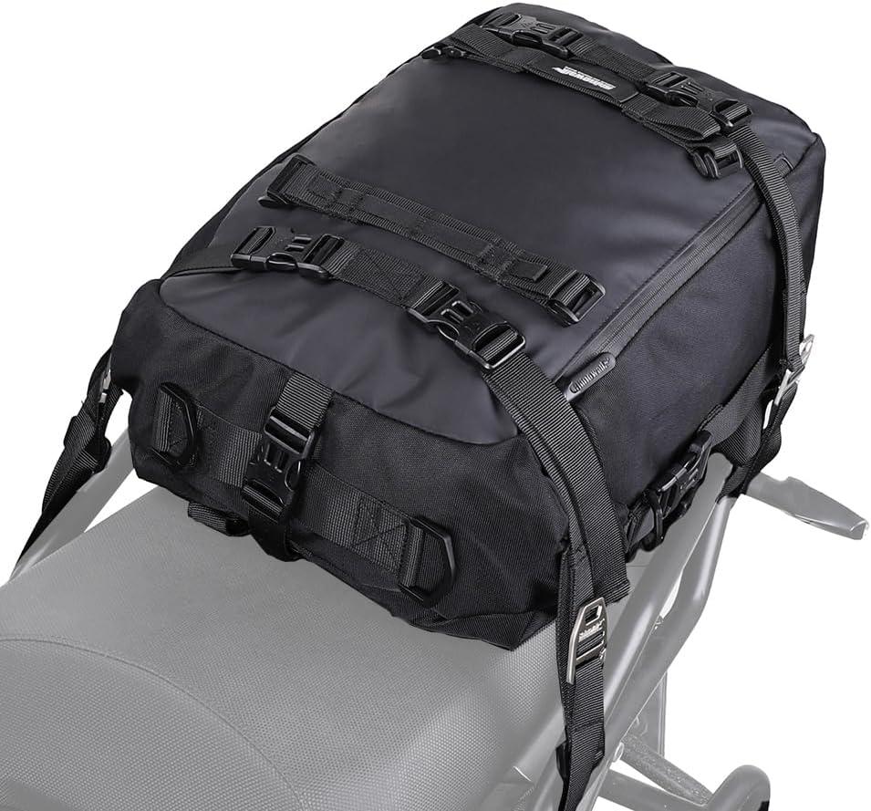 Rhinowalk Motorcycle Tail Bag 20L Motor Travel Luggage Waterproof Motorbike Rear Rack Trunk Storage Bag - Black