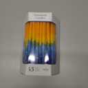 Dripless Hanukkah Candles Deluxe Sunburst Tri Colored Hand Decorated Hanukkah Candles 45 Count for All 8 Nights of Hanukkah 1-Hour Burn Time