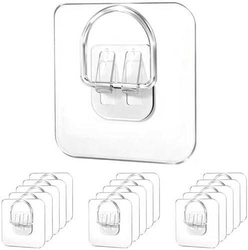 BelroseHom 15 Pack Plate Hangers for The Wall - Invisible Adhesive Hangers for Display, Premium Adhesive Picture Hangers for Decorative Plates, Photo Frames, Paintings & Wall Art, 2.2x2.2 in