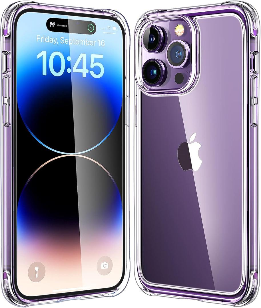 Mkeke for iPhone 14 Pro Max Case Clear, [Not-Yellowing][Military-Grade Drop Protection] Shockproof Protective Phone Cases 2022 (for iPhone 14 Pro Max Case 6.7", 1-Clear)