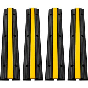 VEVOR Rubber Cable Protector Ramp, 4 Pack, 1 Channel Heavy Duty Traffic