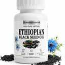 Ethiopian Black Seed Oil, Ethiopian Black Seed Oil Softgels |4.64% Thymoquinone | Non-GMO, Gluten-Free, 1 Box 60 Capsules (EXP 03/18/28)