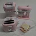 Kitchen Appliances Toys, Play Kitchen Accessories, Toy Kitchen Appliances for Kids, Pretend Kitchen Toys with Coffee Maker, Mixer and Toaster, Toy Kitchen Set Birthday Gift for Kids Ages 3+ (Pink)