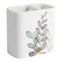 Botanical Toothbrush Holder - blue/green on white