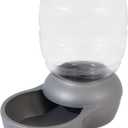 Petmate Replendish Automatic Gravity Waterer for Cats and Dogs, BPA-Free, No Batteries Required, Includes Charcoal Filter, 2.5 Gallons, Made in USA,Silver (Grey)