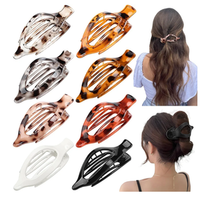 8 Pcs Flat Hair Clips for Women, French Large Flat Claw Clips for Women, Strong Hold Tortoiseshell Hair Claw for Thick Thin Hair, Pack Of 2