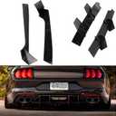 MUCO Bumper Diffuser Lip for Ford Mustang 2015 2016 2017 2018 2019 2020 2021 2022 2023 V2 Style Glossy Black Rear Diffuser ABS Rear Spoiler Lip Only Fit with Dual Exhaust Version