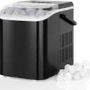 DUMOS Fast & Quiet Ice Maker for Countertop – 9 Bullet Cubes in 6 Mins, 26lbs/Day, Self-Cleaning Portable Ice Machine with Handle for Home, Kitchen, Dorm, Black