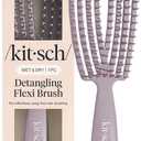 Kitsch Hair Brush Detangler  Flexi Flow Hair Brush for Women, Men & Kids | Detangling Brushes for Curly Hair with Bendable Frame, Bounce Curl Defining Brush for Wet or Dry Strands - Soft Violet