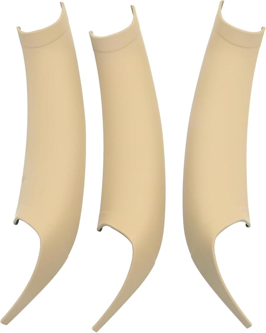 VIKKSAER 3Pcs Right & Left Side Car Door Handle Cover Interior Door Pull Handles Protective Decorate Covers, Replacement for BMW 3 Series F30 F31 320i 320i XDrive 2013 2014 2015 2016 2017 2018 (Beige)