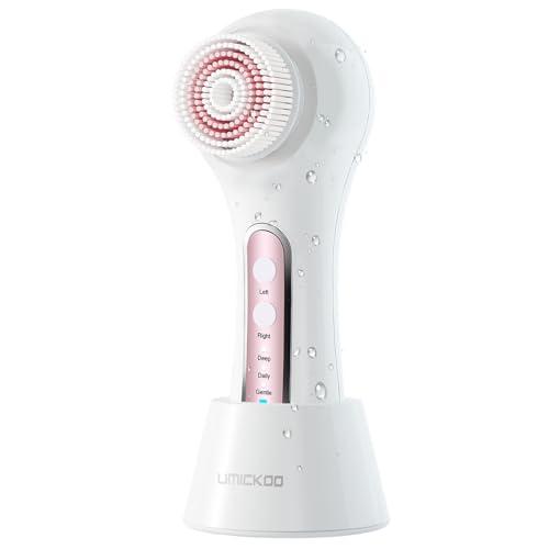UMICKOO Face Scrubber Exfoliator,Facial Cleansing Brush Rechargeable IPX7 Waterproof with 5 Brush Heads,Electric Face Spin Brush for Exfoliating, Massaging and Deep Cleansing