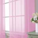 Aiyufeng Pink Short Curtains Sheer Bathroom 14 inch, 40x36
