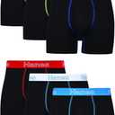 Hanes Men's Underwear Boxer Briefs, Cotton Stretch Moisture-Wicking Underwear, Multi-pack (Black - 6 Pack), S