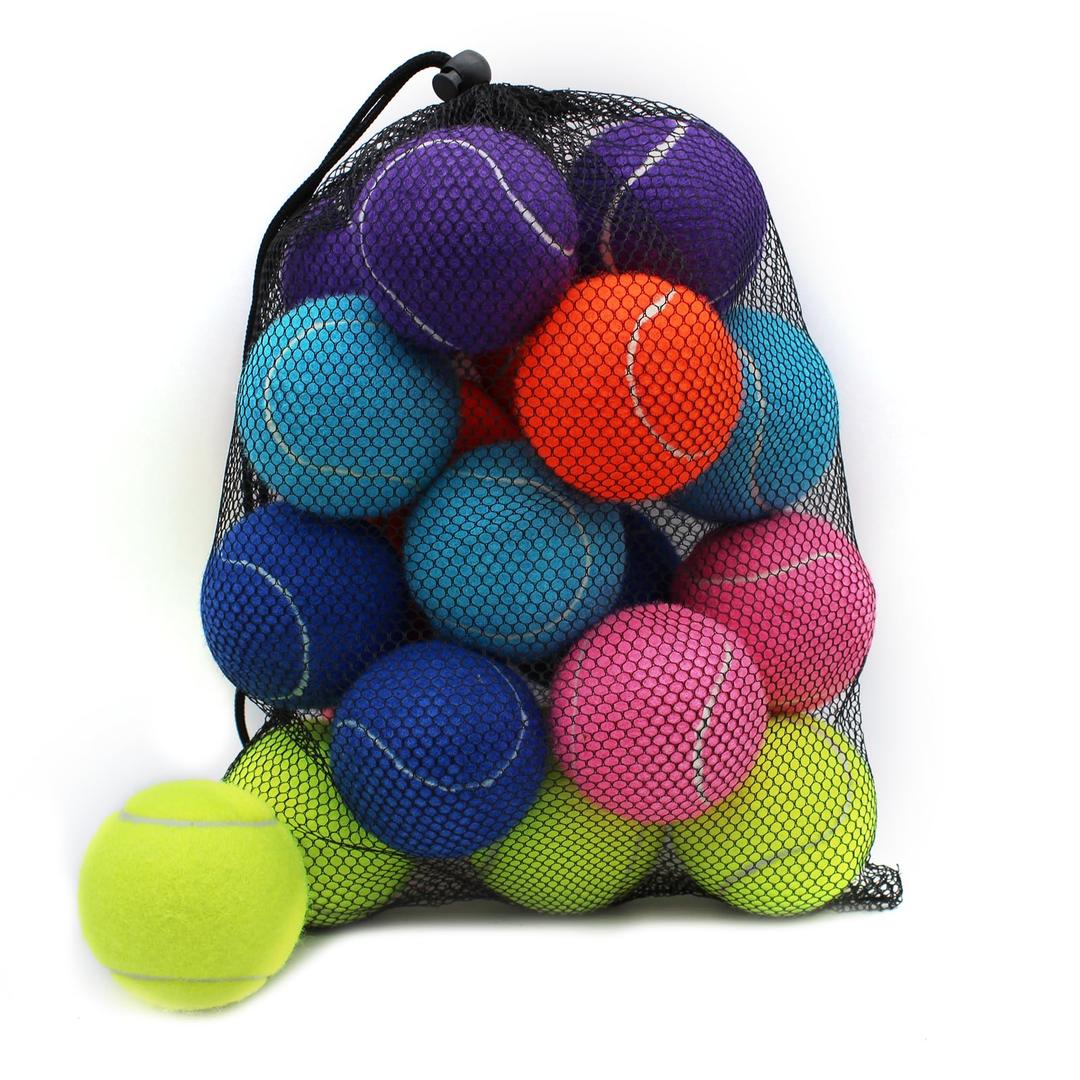Tennis Balls, 18 Pack Training Tennis Balls Practice Balls with Mesh Bag for Easy Transport, Pet Dog Playing Balls, fit for Beginner Training Ball