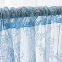 Deeprove Blue Lace Sheer Curtains 72 inches Length 2 Panels Set, Privacy Light Filter Window Treatment Pairs Decoration Florals Drapes for Nursery Boys Bedroom Living Room, Rod Pocket, W57 x L72