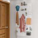 Pegboard Combination Kit for Wall Organizer, Wall Mounted Peg Board Kits for Kitchen, Bedroom, Office, &Bathroom, 4 Pieces White Pegboards and 14 Accessories, 22" x 22"