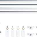 13FT H Track Lighting Rails White, H Type Track Lighting Rails Kit with End Caps and Live End Feed Connector, Track Lighting Kit Compatible with 3-Wire Single Circuit H Style Track System