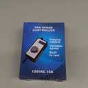 AC Motor Speed Controller 120V 15A Max Electronic Fan Speed Controller Variable Adjuster for Hydroponics Inline Duct Exhaust Ceiling Fans with 6' Long Cord