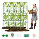 65in Tall Cucumber Trellis for Raised Bed, 50" L x 65" H Metal Garden Trellis for Climbing Plants Outdoor, U-Shape Vegetables Trellis Support for Squash Zucchini Peas Grape