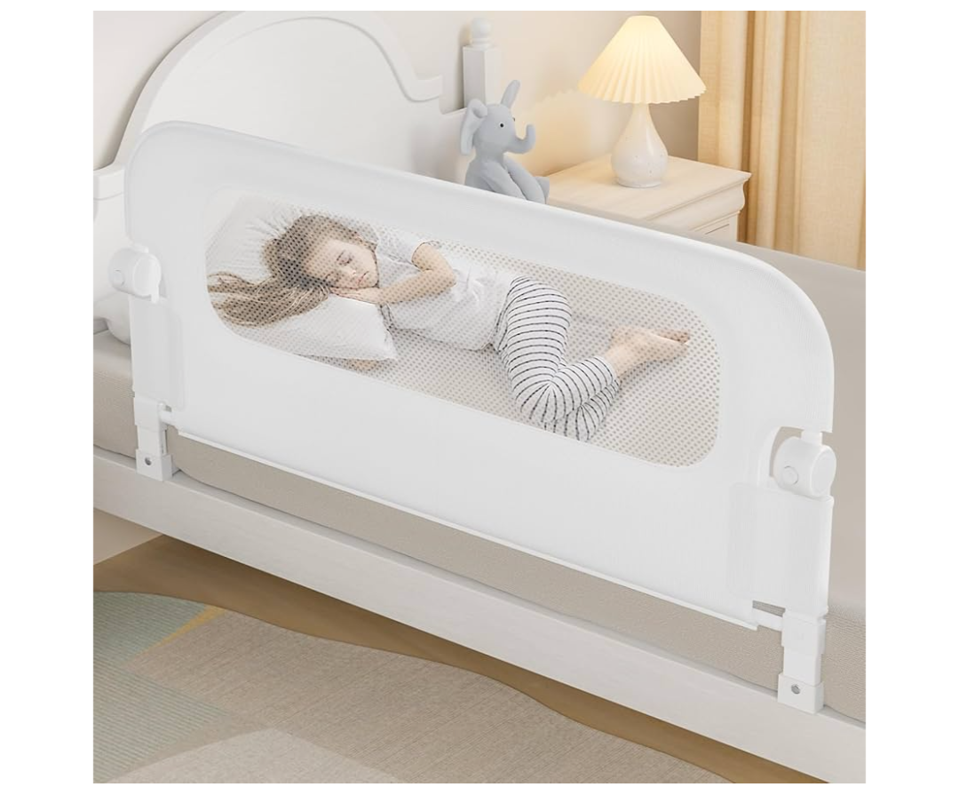 Baby Bed Rail Guard for Toddlers -47" Toddler Bed Rails for Twin, Full, Queen, King Bunk Size Bed Swing Down Bedrail Extral Tall Child Safety Side Railing Guards for Kids