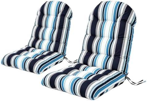 PNP FKJP Adirondack Chair Cushions Set of 4, 44x19x4 Inch, Print | Outdoor Water Resistant Tufted Rocking Chair Cushion, High Back Soft Seat Pad with Ties for Patio Furniture Porch Garden