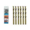 1/2 inch Cobalt Drill Bits (6Pcs), M35 HSS Metal Jobber Length Twist Drill Bit Set for Hard Metal, Stainless Steel, Iron, Copper, Aluminium, Brass, Plastic & Wood