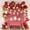 Burgundy Birthday Party Decorations with Happy Birthday Banner Tissue Tassels Paper Pompoms Butterfly Decorations Foil Balloons Happy Birthday Decorations for Women Adults