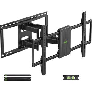 USX MOUNT Full Motion TV Mount for 42-80 Inch Flat Screen TVs up to 120 lbs, Swivel TV Wall Mount Bracket Dual Articulating Arms, Tool-Free Tilt Max Vesa 600x400mm, for 8-16 in Wood Studs, 42-80 inch