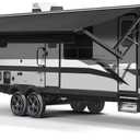 RV Awning Fabric Replacement, Patio Vinyl Outdoor Canopy for Campers, Trailers, and Motorhomes (Black Solid, 15'(Fabric 14'2"))