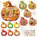 36 Sets Fall DIY Picture Frames Craft Kit 6.8 x 6.3 Inch Autumn Pumpkin Photo Frames Ornaments with Autumn Stickers for Thanksgiving Decorations Fall Party Gifts Home Activities
