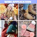 Cinnvoice 30 Pcs Faux Fur Pom Poms for Hats 4" with 100 Pcs Handmade Buttons 20mm Fluffy DIY Knitting Hat Pompoms with Elastic Loop Crochet Craft Accessories for Shoes Scarves Gloves Bag Keychain