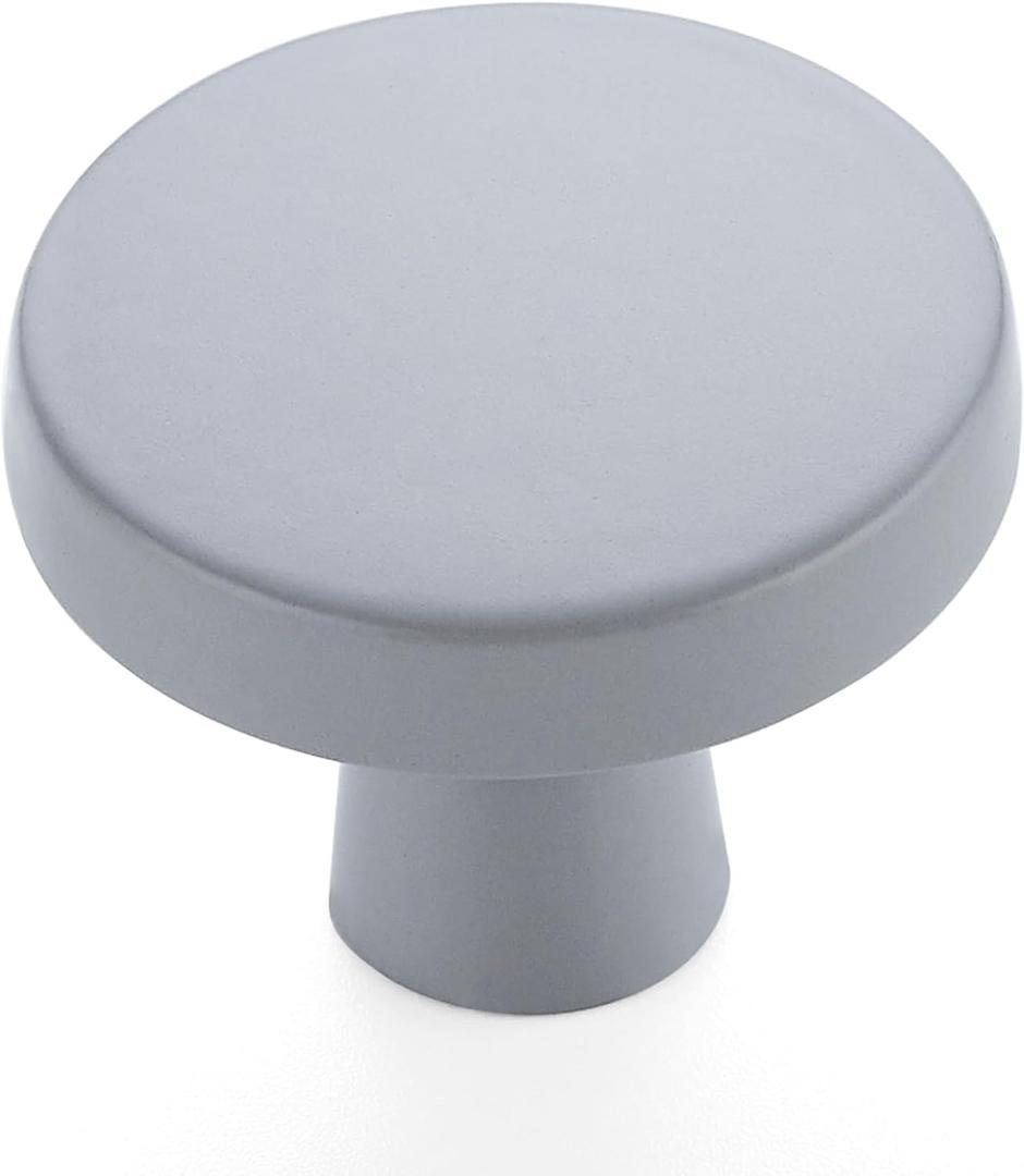 Ravinte 10 Pack Drawer Pulls 1-1/4 Inch Kitchen Cabinet Knobs Solid Round Dresser Drawer Knobs Matte Black Dresser Knobs Drawer Knobs Simple Cabinet Hardware for Cupboard Drawer Pulls Grey