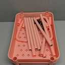 Laiensia 3-Tier Rolling Cart with Wheels,Multifunction Utility Storage Carts, Kitchen Storage Organizer,Mobile Shelving Unit for Bathroom,Laundry,with Classified Stickers,Pink