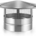 10 Inch Galvanized Steel Chimney Cap, Round Chimney Cover with Screen, Stove Pipe Topper for Outside Fireplace Flue, Furnace Roof Vent