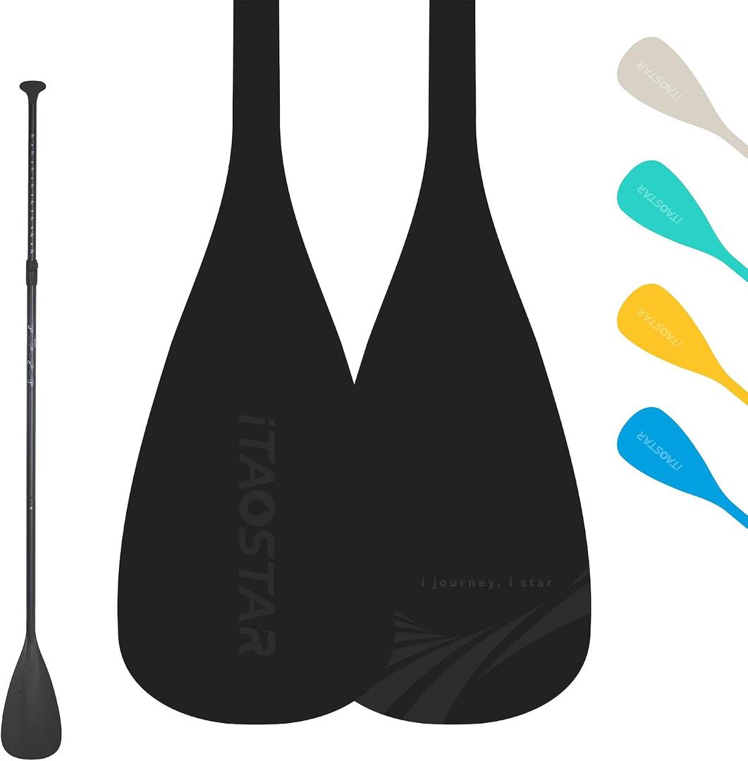iTAOSTAR Adjustable SUP & Kayak Paddle, Stand Up Paddle for Beginer with Secure Lock,Lightweight Aluminum Alloy Shaft Flexible Black/Blue/Green/Orange/White