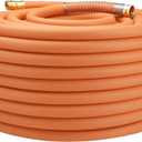 WiseFlow Garden Hose 150FT x 3/4", Heavy Duty Rubber Hose, Water Hose with Five Layered Braiding, Male Female Fittings, 1000PSI Burst, 300PSI Working (Orange)