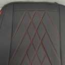  Leather Front Car Seat Covers, Bottom Seat Covers Full Wrapped with Storage Pocket, Anti-Slip PU Seat Protectors,Waterproof Seat Cushion Pad Universal Fit Sedan SUV Truck, Black/Red