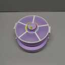 Aimsnk Kids Original Snack Spinner Bundle - Reusable Snack Container with 5 Compartment Dispenser and Lid | BPA and PVC Free | Dishwasher Safe | No Spill, Leakproof,for Toddlers,School (Purple-2Pack)