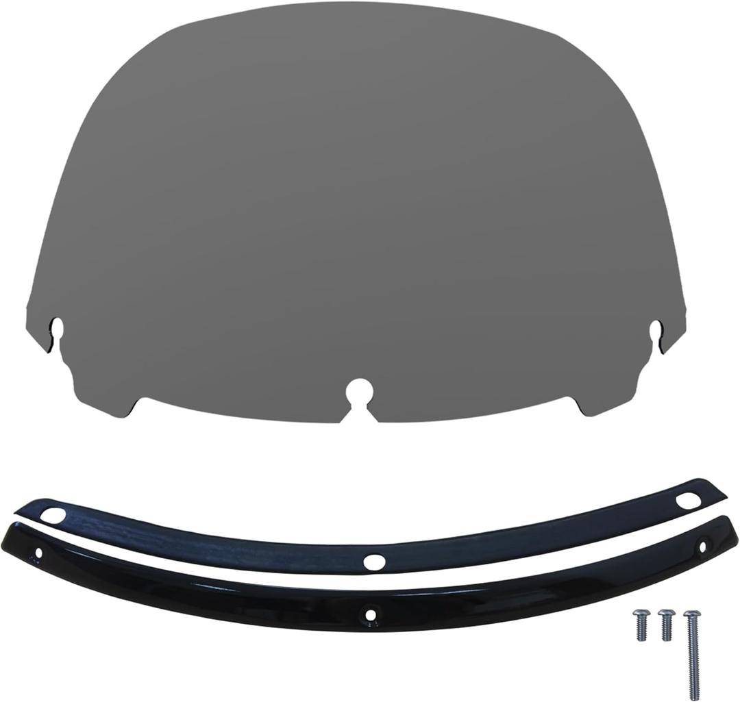 FATECIM 11" Smoke Windshield Windscreen Air Deflector with Gloss Black Trim for 2014-2024 Harley Davidson Touring Street Glide Electra Glide Ultra Limited Tri Glide FLHT FLHX FLHXS FLHTK