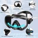 Snorkeling Gear for Adults, Dry Snorkel Set 180 Panoramic Wide View Anti-Fog Scuba Diving Mask, Professional Snorkel Gear for Free Breathing, Swimming, Diving (Black+Black Blue)