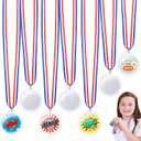 Tatuo 200 Pcs Design Your Own Award Medals with Neck Ribbons Kit Back to School DIY Blank Medals for Kids Adults Fun Craft Activity Graduation Gift School Party
