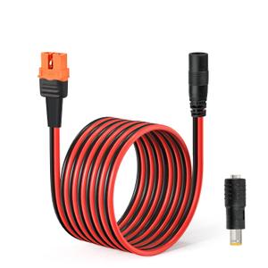 ELFCULB XT60i to DC 8mm Cable 14AWG 10FT Female to Female Solar Charger Cable with DC7909 to DC5525 Male Adapter, for Portable Power Station Solar Panel